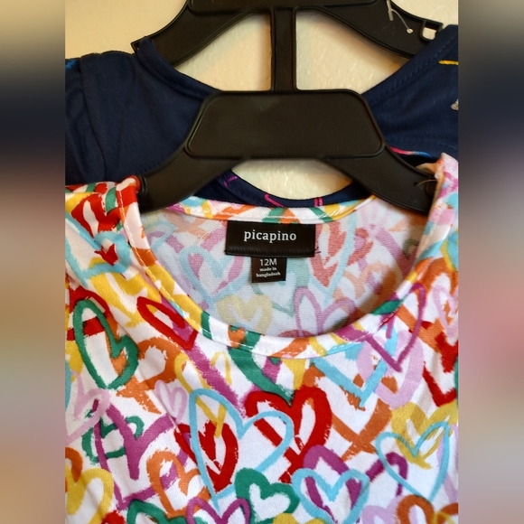 Picapino Girls 2pk of Dresses Size 12 months - Picture 2 of 3